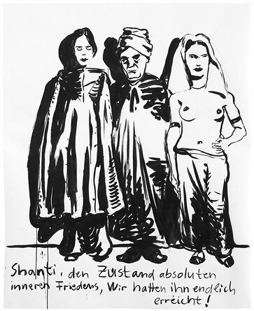 Shanti – 2020, Tusche auf Papier, 150x120 cm