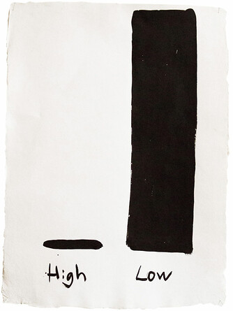 High and low – 2019, Tusche auf Papier, 75x55 cm