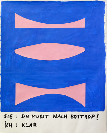 Bottrop (aus der Reihe "Zeichen sehen und verstehen") – 2017, Acryl auf Papier, 70x56 cm