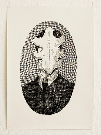 Alienattack, Krakau 1910 &ndash; 2015, Tusche auf Papier, 42x29,5 cm