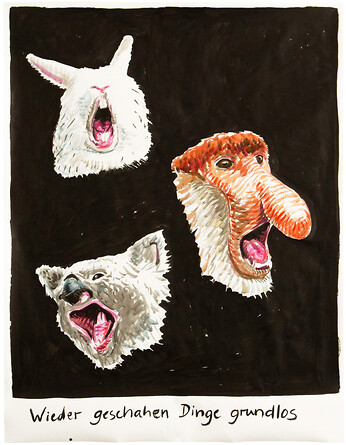 In dieser Nacht 4 &ndash; 2020, Tusche, Bleistift auf Papier, 130x100 cm