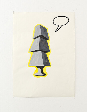 Dinge sprechen zu dir, aber du verstehst nix &ndash; 2016, Acryl auf Papier, 68x49 cm