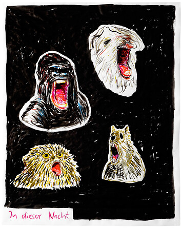 In dieser Nacht 1 &ndash; 2018, Tusche, Bleistift auf Papier, 150x120 cm