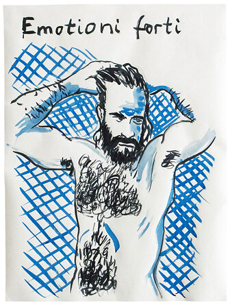 Emotioni forti &ndash; 2019, Tusche auf Papier, 100x70 cm