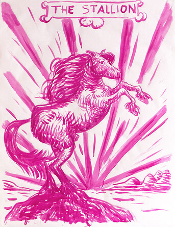 Stallion &ndash; 2019, Tusche auf Papier, 130x100 cm