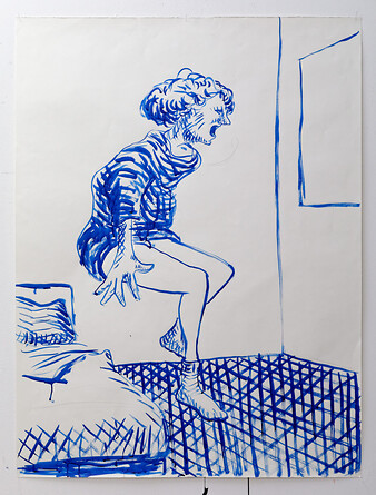 Es gibt sie doch: Poltergeister &ndash; 2017, Tusche auf Papier, 130x97 cm