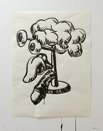 El loco &ndash; 2017, Tusche auf Papier, 94x70 cm