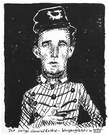 Der General &ndash; 2020, Tusche auf Papier, 100x80 cm