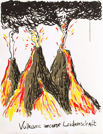 Leidenschaft &ndash; 2021, Tusche + Acryl auf Papier, 2021