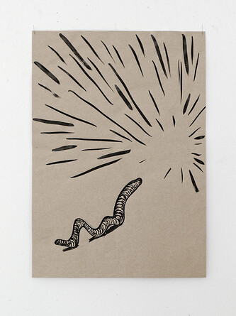Wurm &ndash; 2017, Tusche auf Papier, 61x43 cm