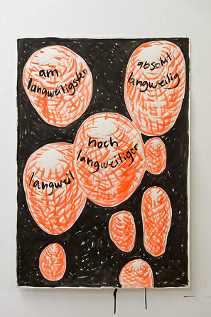 Langeweileblasen &ndash; 2017, Tusche auf Papier, 101x 70 cm