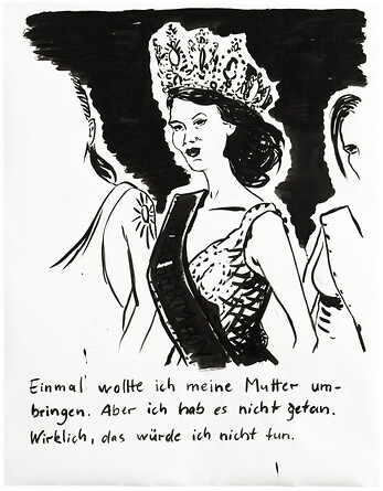 Mutter &ndash; 2020, Tusche auf Papier, 130x100 cm