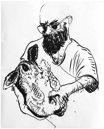 o.T. &ndash; 2020, Tusche auf Papier, 100x80 cm